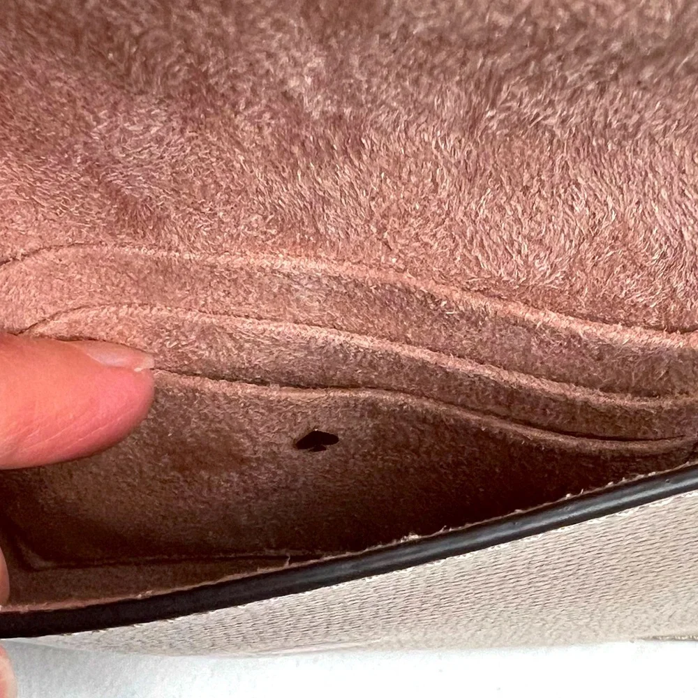 Kate Spade “Make it Mine” Pouch, Metallic Rose Gold, with Box and Tag